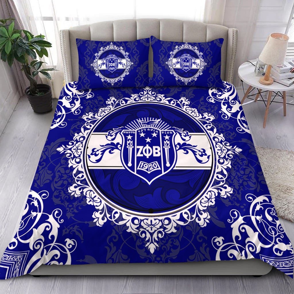 Sorority Bedding Set - Zeta Phi Beta Nolan Duvet Cover & Pillow Cases