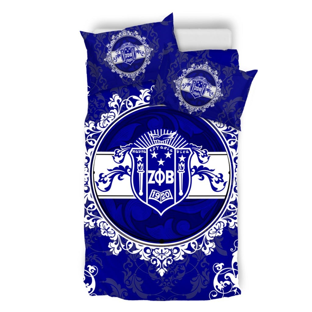 Sorority Bedding Set - Zeta Phi Beta Nolan Duvet Cover & Pillow Cases