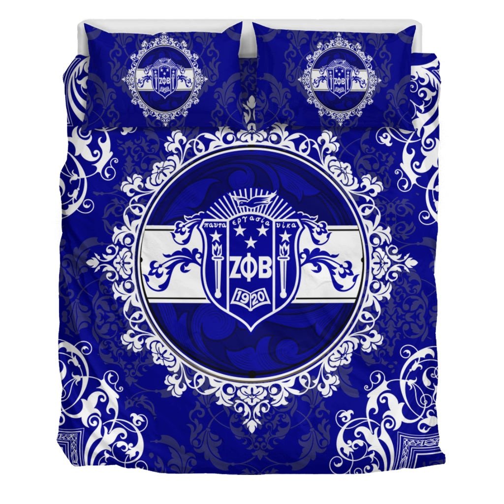 Sorority Bedding Set - Zeta Phi Beta Nolan Duvet Cover & Pillow Cases