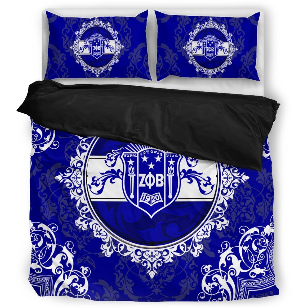 Sorority Bedding Set - Zeta Phi Beta Nolan Duvet Cover & Pillow Cases