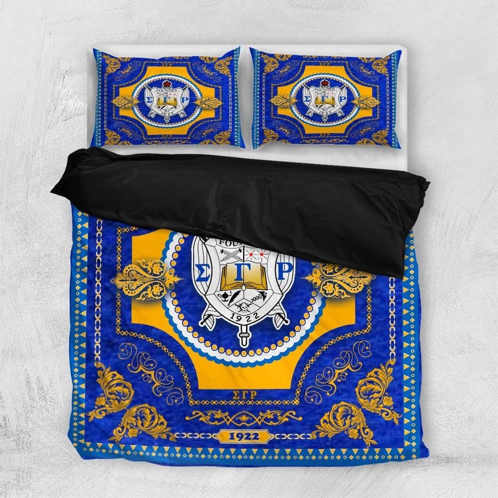 Sorority Bedding Set - Sigma Gamma Rho Royal Pattern Sorority Duvet Cover & Pillow Cases