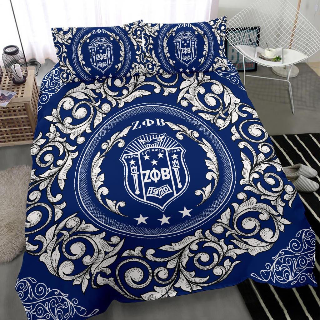 Sorority Bedding Set - Zeta Phi Beta Sorority Duvet Cover & Pillow Cases