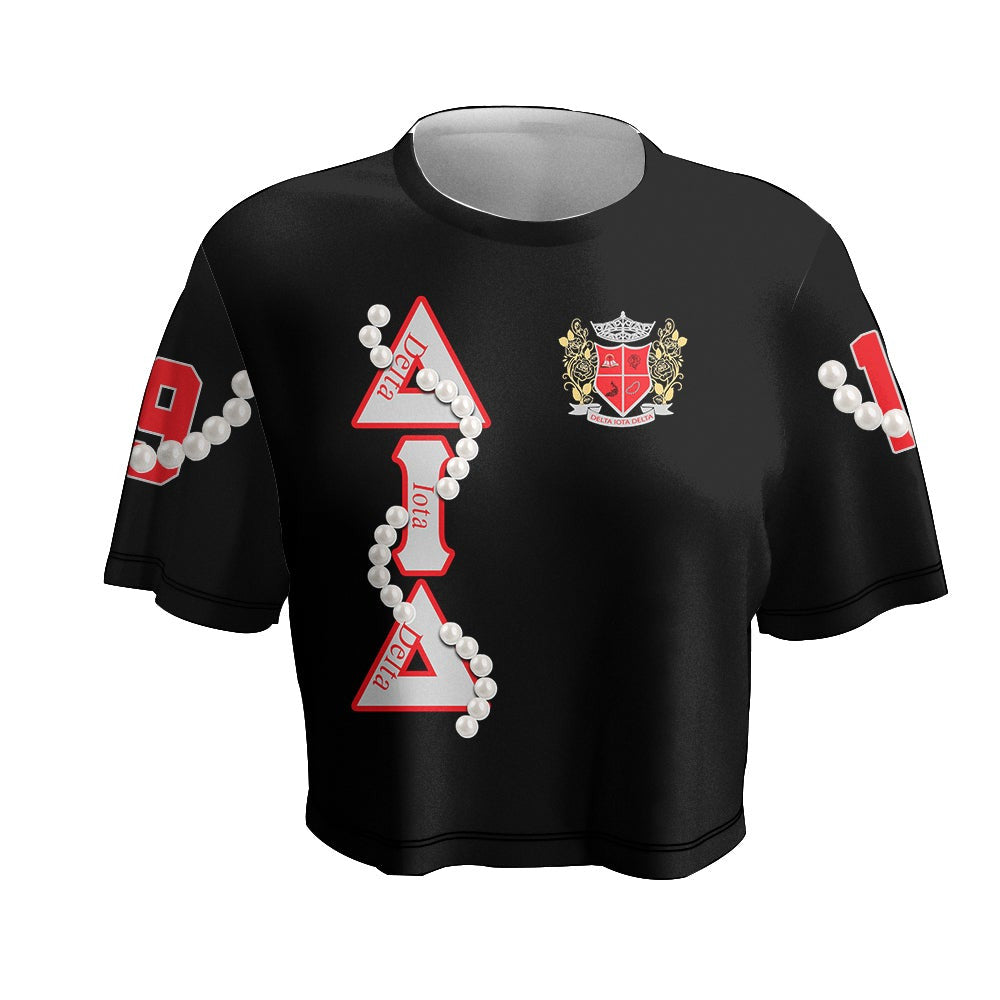Sorority T-Shirt - Delta Iota Delta Pearl Croptop T-Shirt