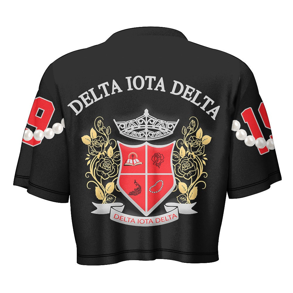 Sorority T-Shirt - Delta Iota Delta Pearl Croptop T-Shirt