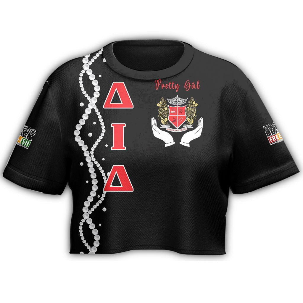 Sorority T-Shirt - Juneteenth Delta Iota Delta Pretty Girl Croptop T-Shirt