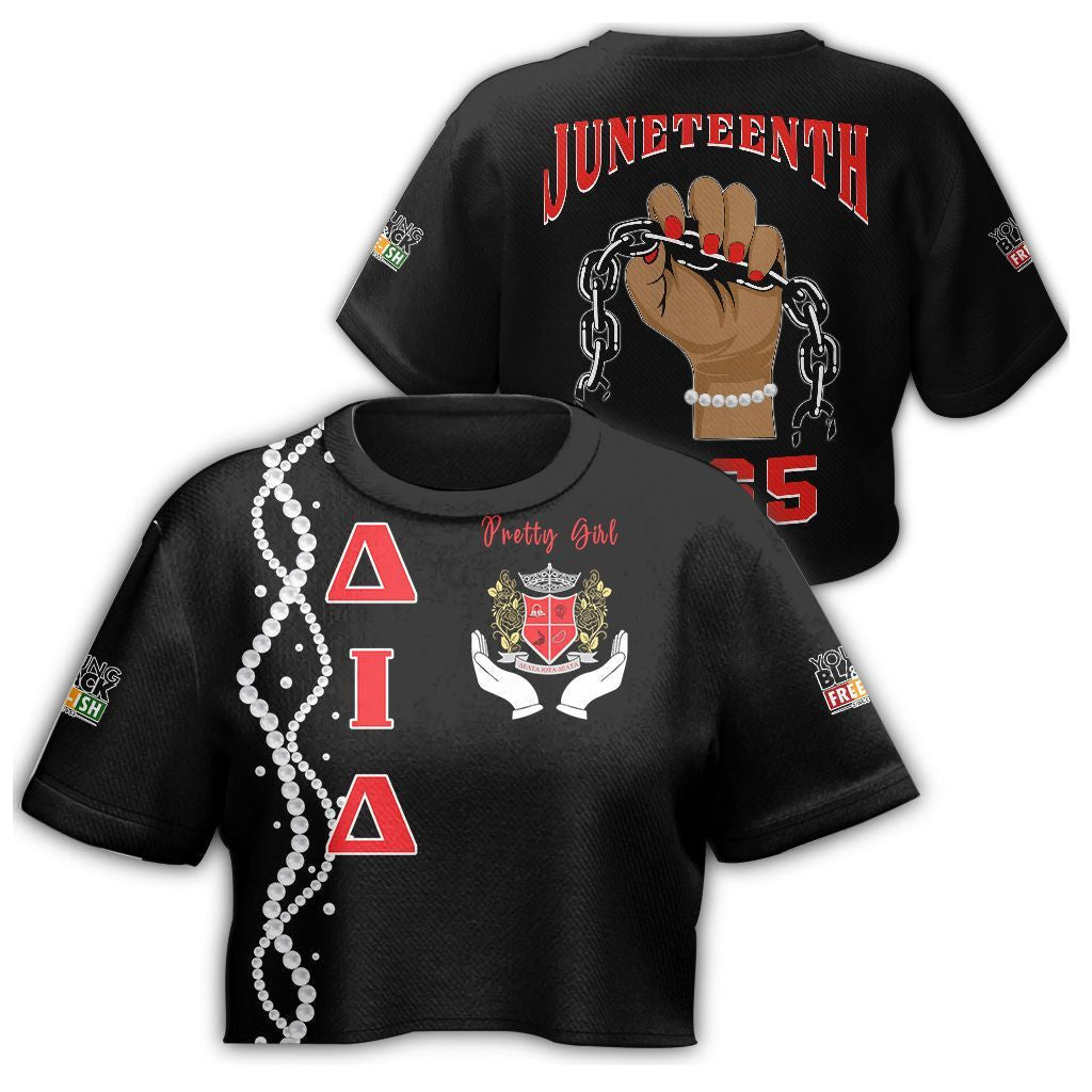 Sorority T-Shirt - Juneteenth Delta Iota Delta Pretty Girl Croptop T-Shirt