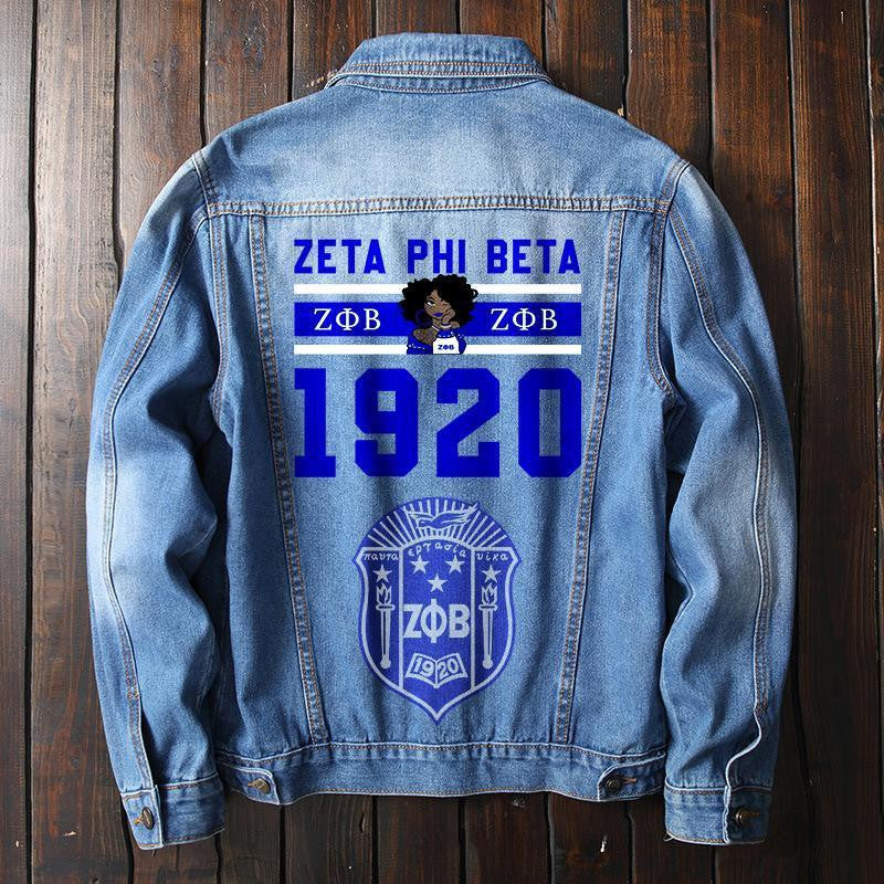 Sorority Jacket - Zeta Phi Beta Denim Jacket Homage