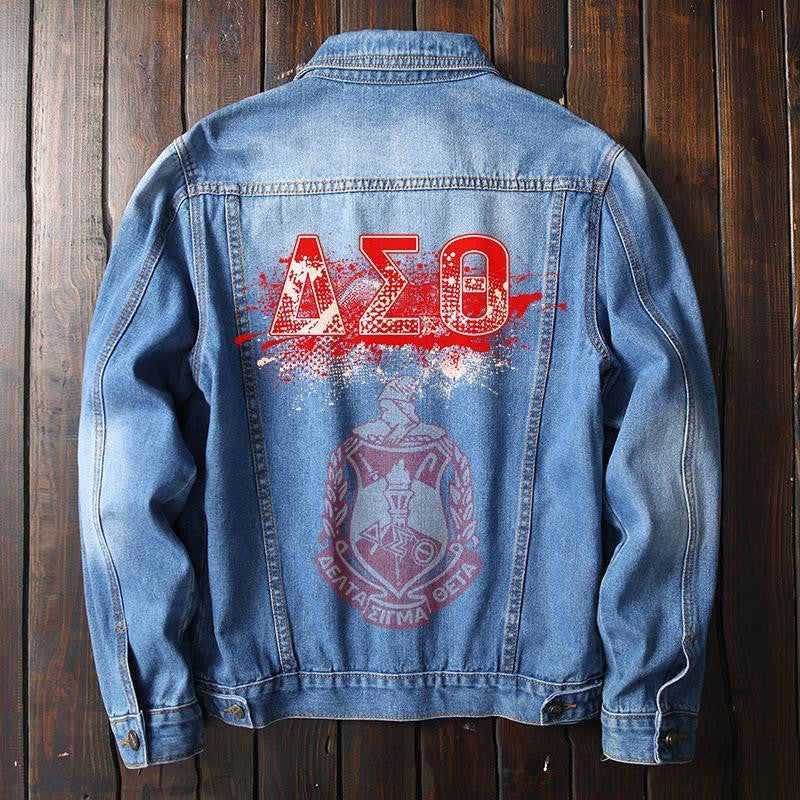 Sorority Jacket - Delta Sigma Theta Denim Jacket Smear Style
