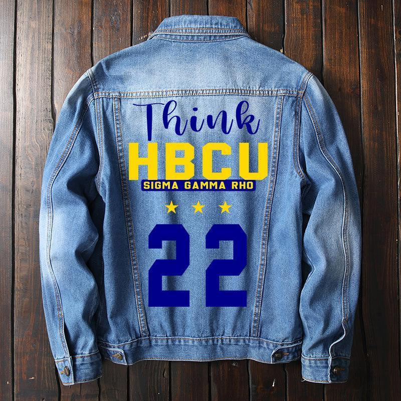 Sorority Jacket - Sigma Gamma Rho Denim Jacket Think HBCU