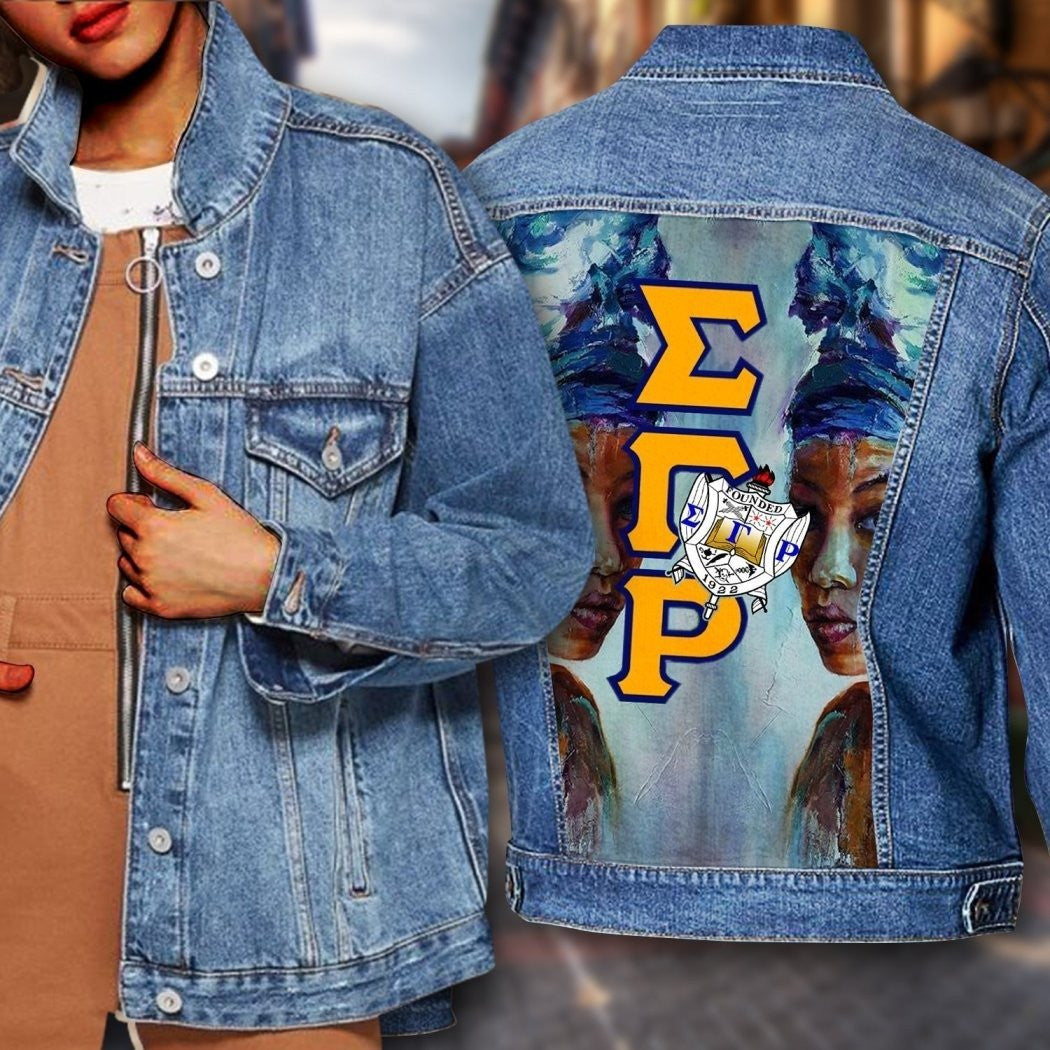 Sorority Jacket - Lady Of Sigma Gamma Rho Denim Jacket