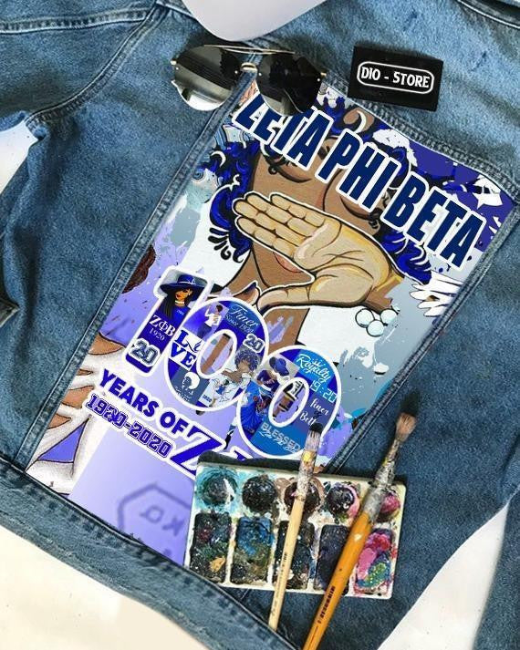 Sorority Jacket - 100 Years Zeta Phi Beta Denim Jacket