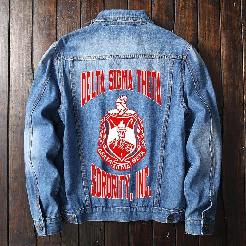 Sorority Jacket - Delta Sigma Theta Denim Jacket Shield