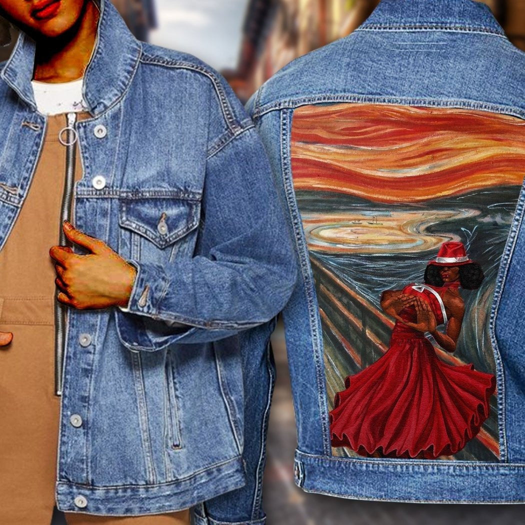 Sorority Jacket - Delta Sigma Theta Woman Hand Sign Denim Jacket