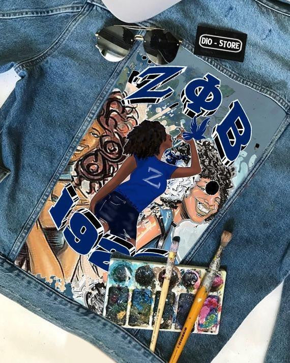 Sorority Jacket - Sisterhood Zeta Phi Beta 1920 Denim Jacket