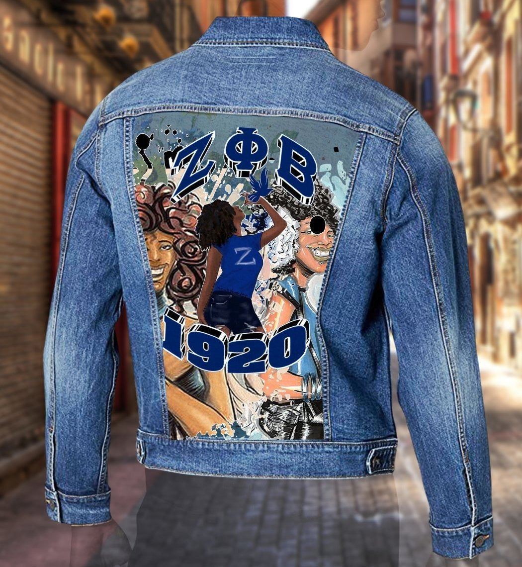 Sorority Jacket - Sisterhood Zeta Phi Beta 1920 Denim Jacket