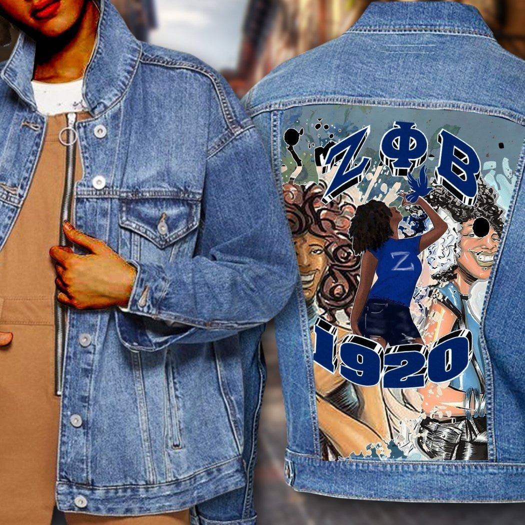 Sorority Jacket - Sisterhood Zeta Phi Beta 1920 Denim Jacket