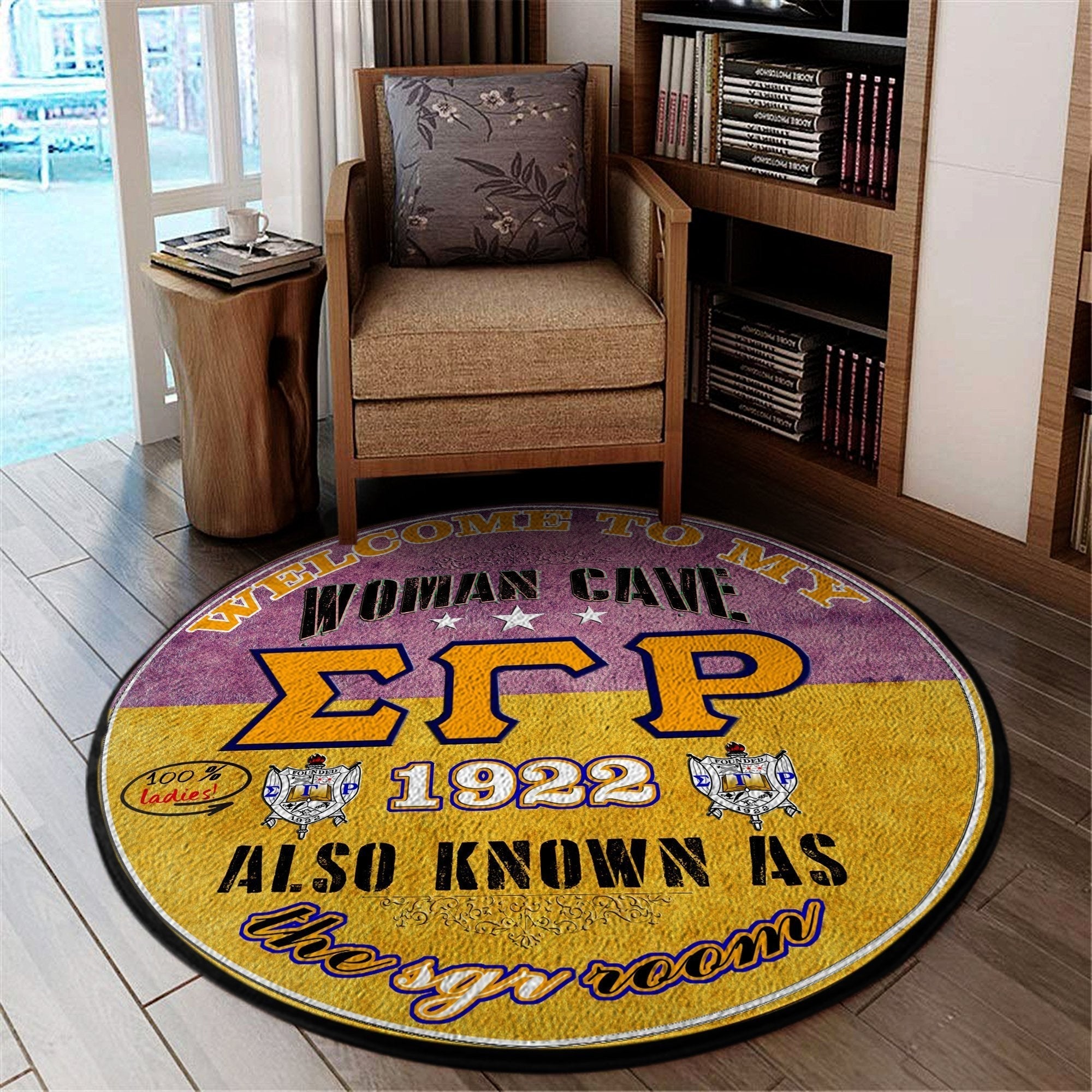 Sorority Carpet - Sigma Gamma Rho Sorority Round Carpet