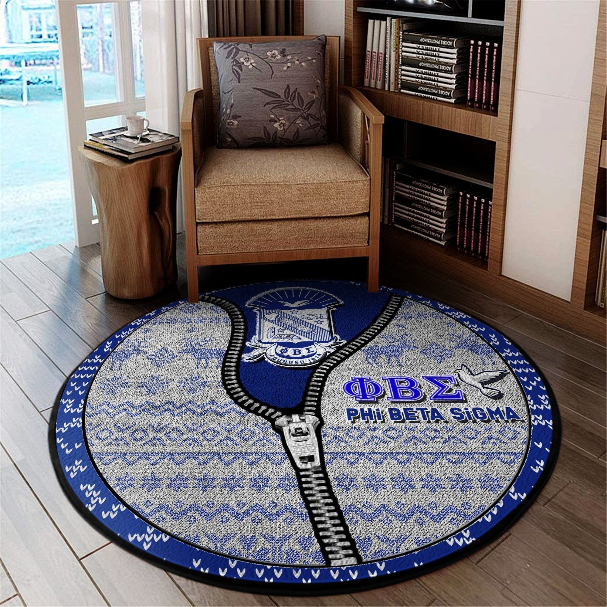 Fraternity Carpet - Phi Beta Sigma Christmas Round Carpet