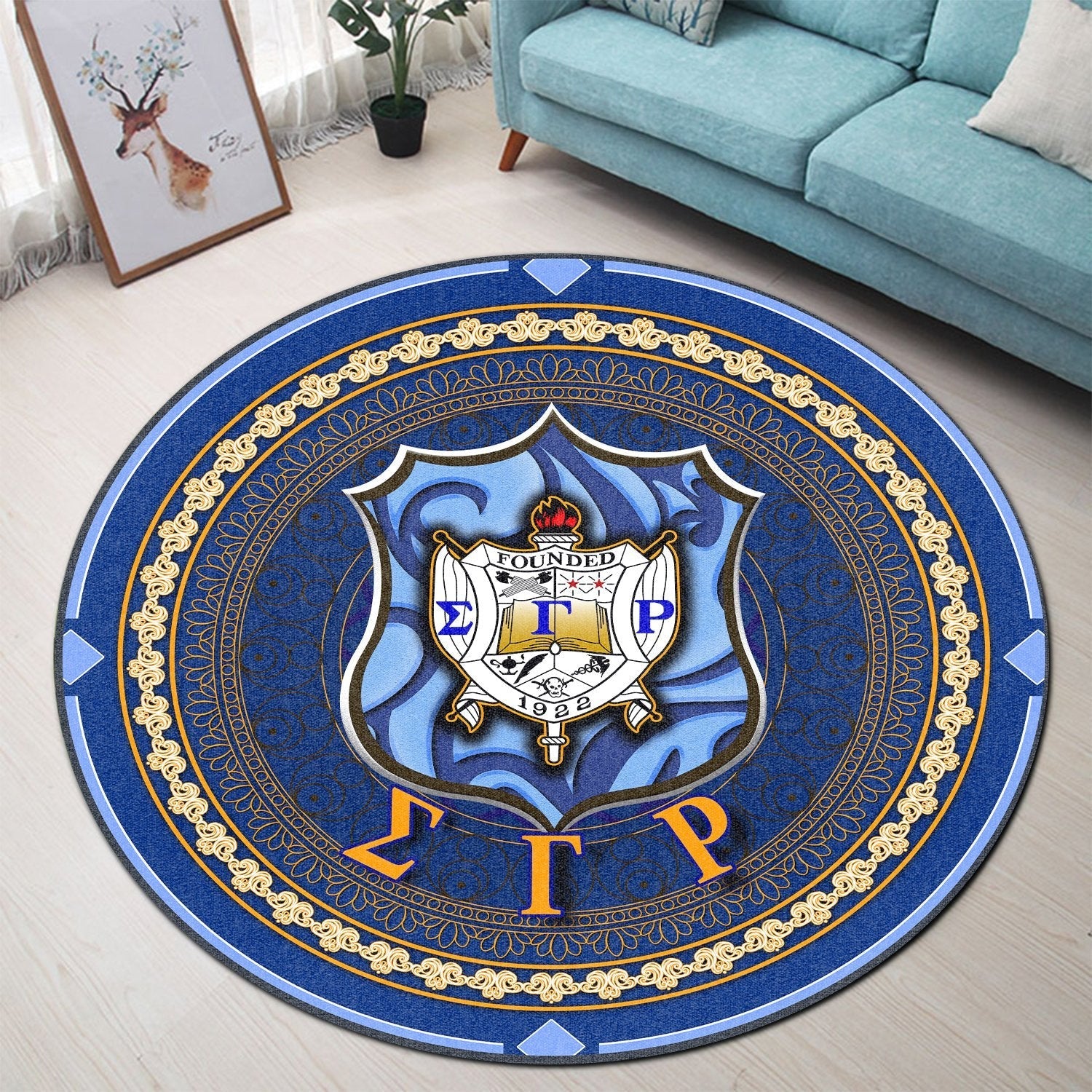 Sorority Carpet - Sigma Gamma Rho Sorority 1922 Round Carpet