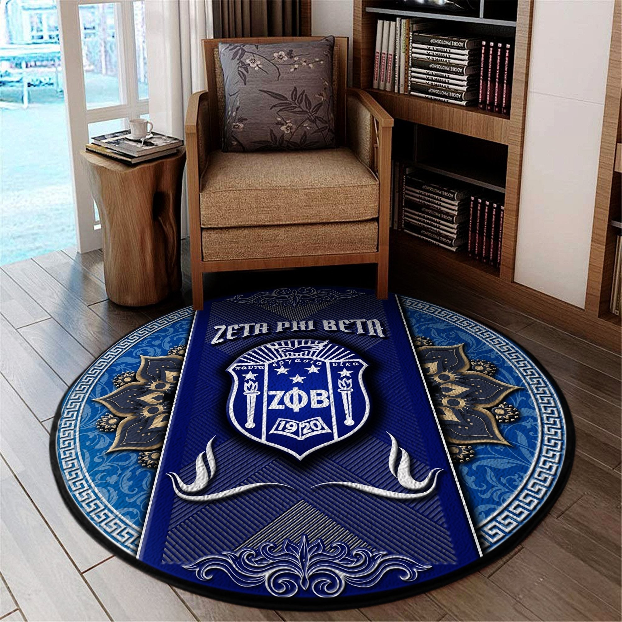 Sorority Carpet - Zeta Phi Beta Sorority Round Carpet
