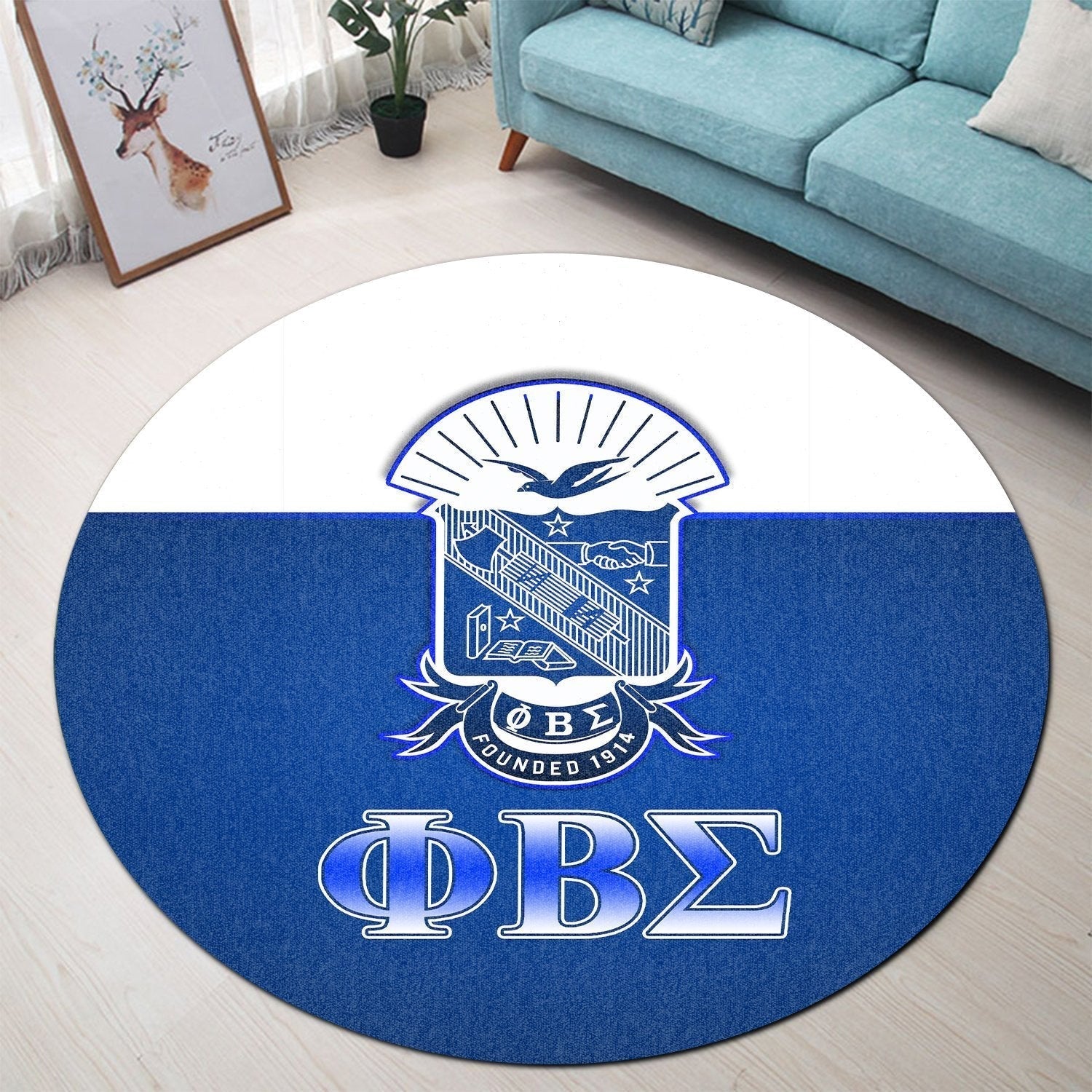 Fraternity Carpet - Phi Beta Sigma Round Carpet Lovers Version 02