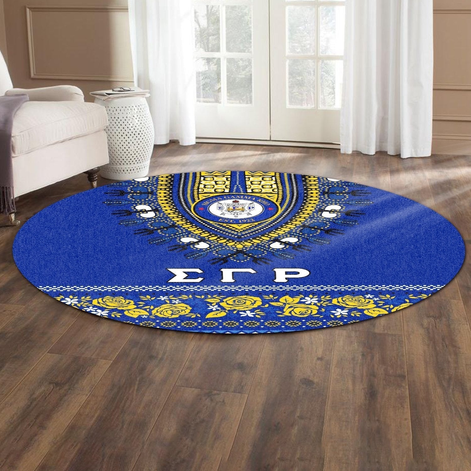 Sorority Carpet - Sigma Gamma Rho Round Carpet African Pattern