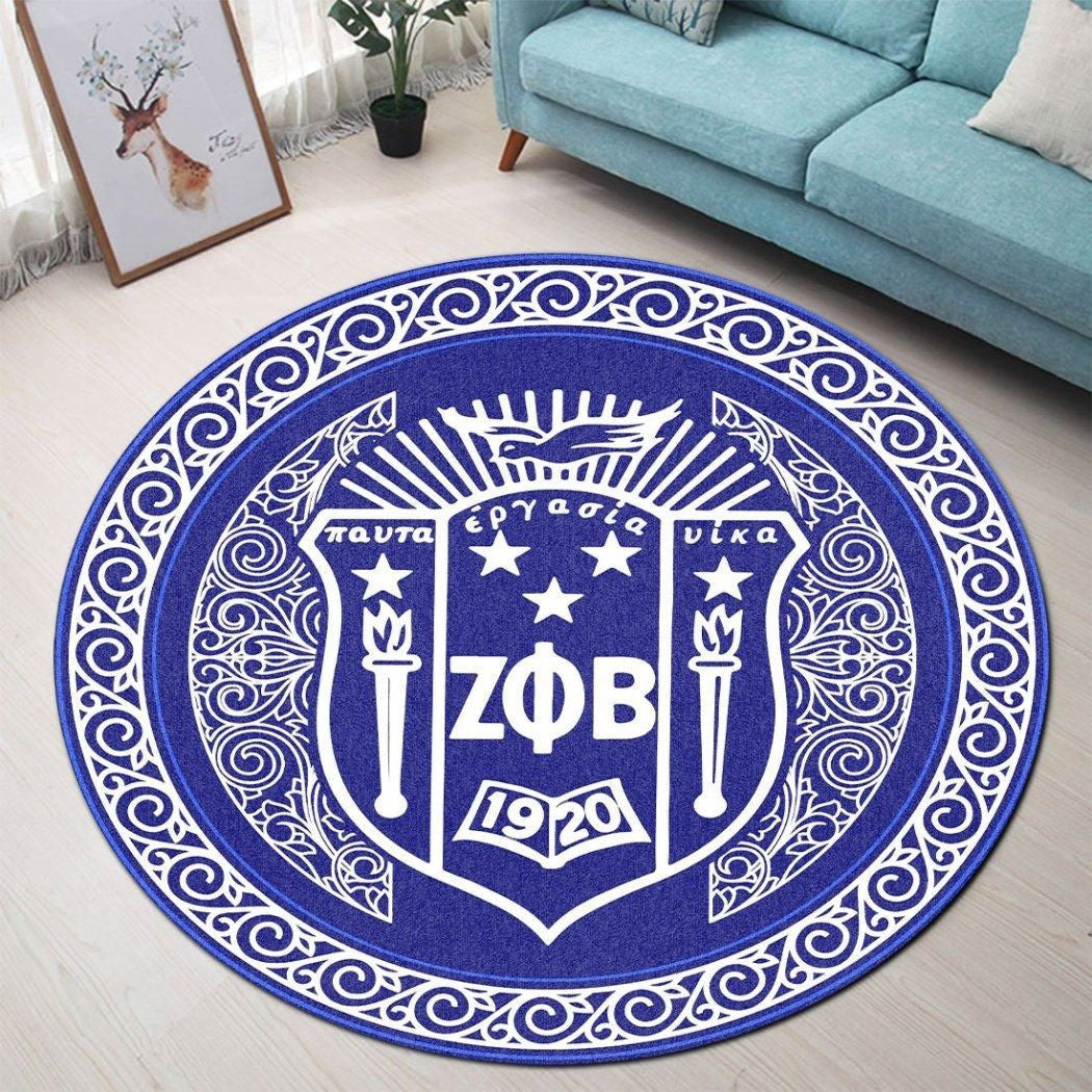 Sorority Carpet - Royal Zeta Phi Beta Ver2 Round Carpet