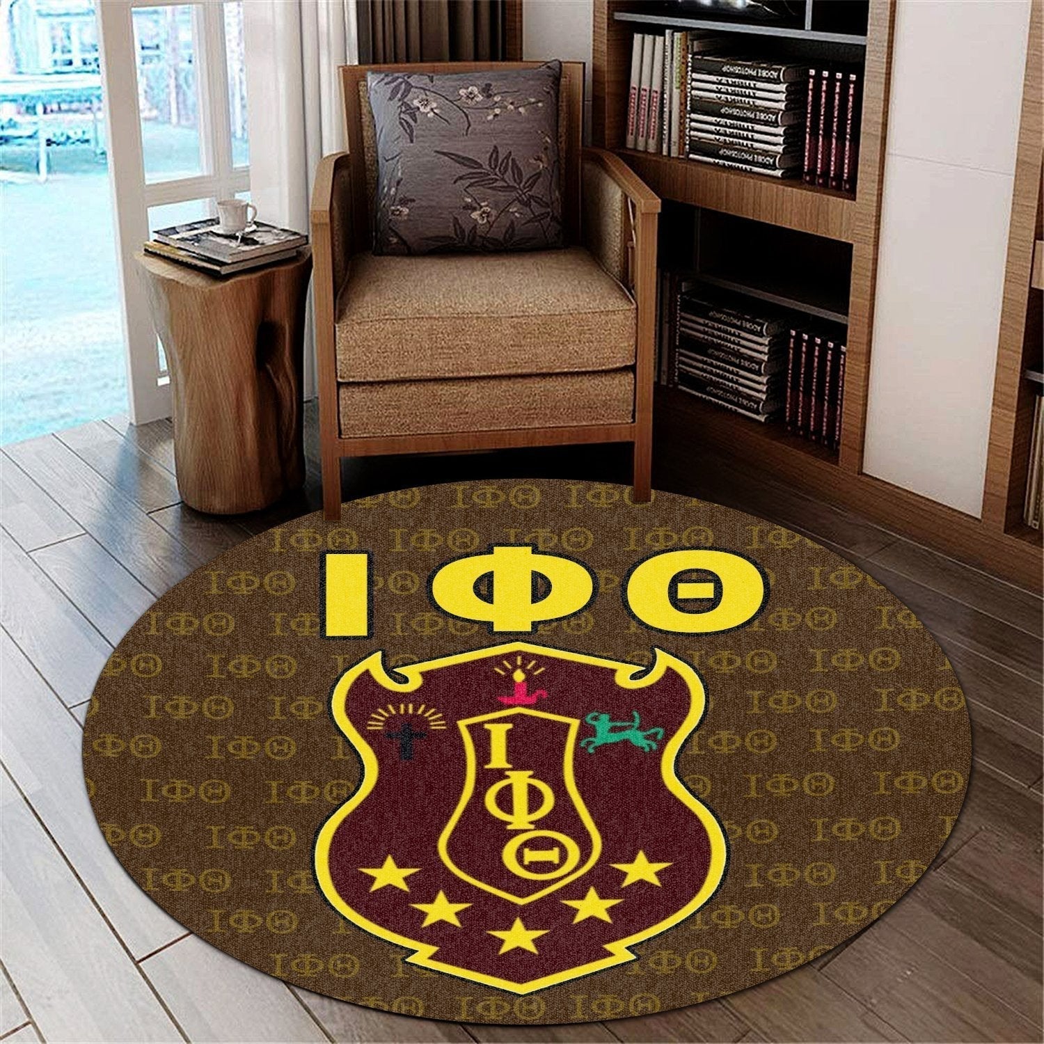 Fraternity Carpet - Iota Phi Theta Monogram Patterns Round Carpet