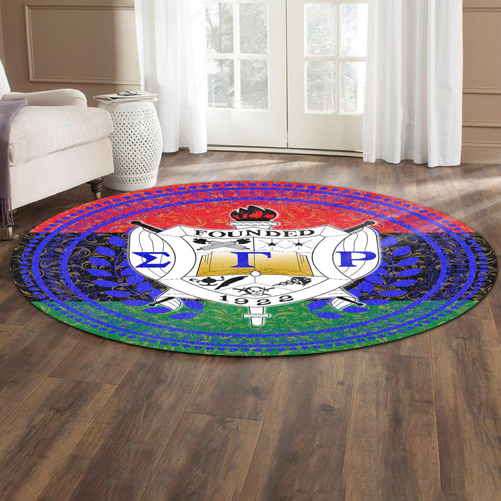 Sorority Carpet - Pan Africa Sigma Gamma Rho Sorority Round Carpet