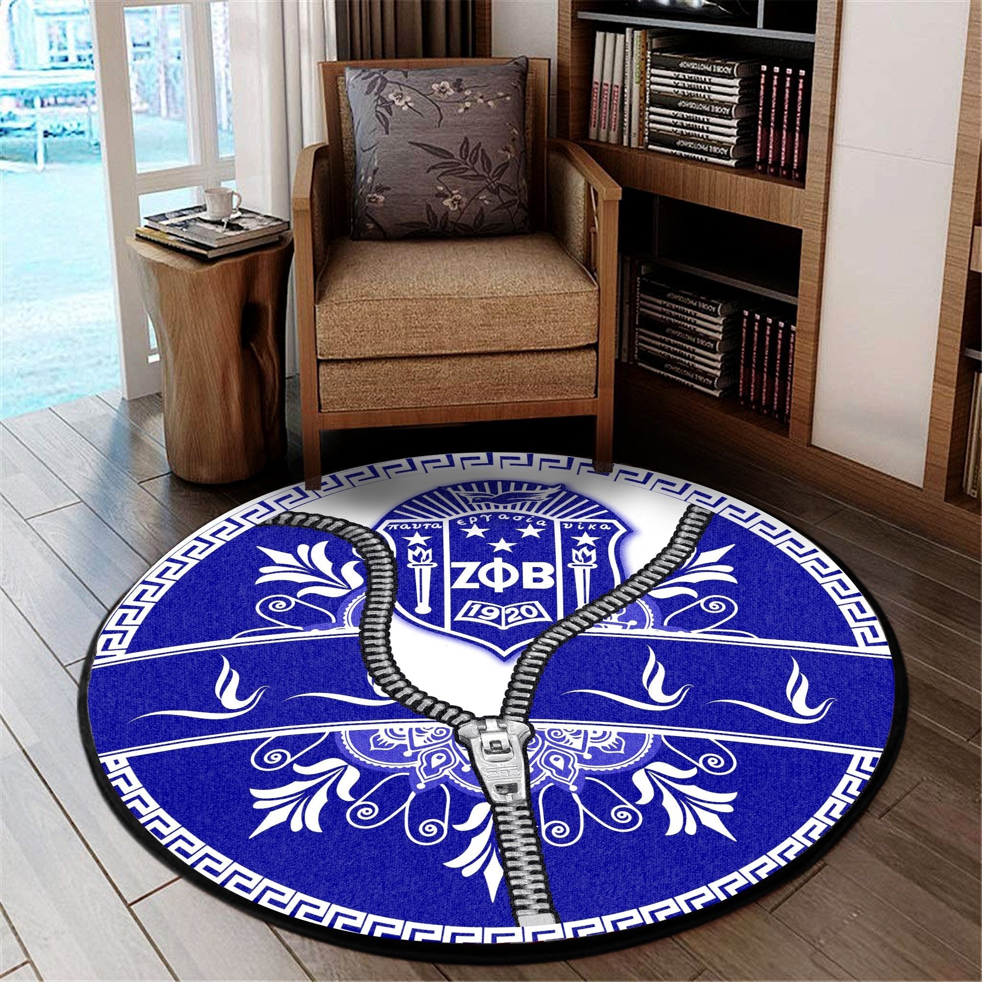 Sorority Carpet - New Way Zeta Phi Beta Dove Round Carpet