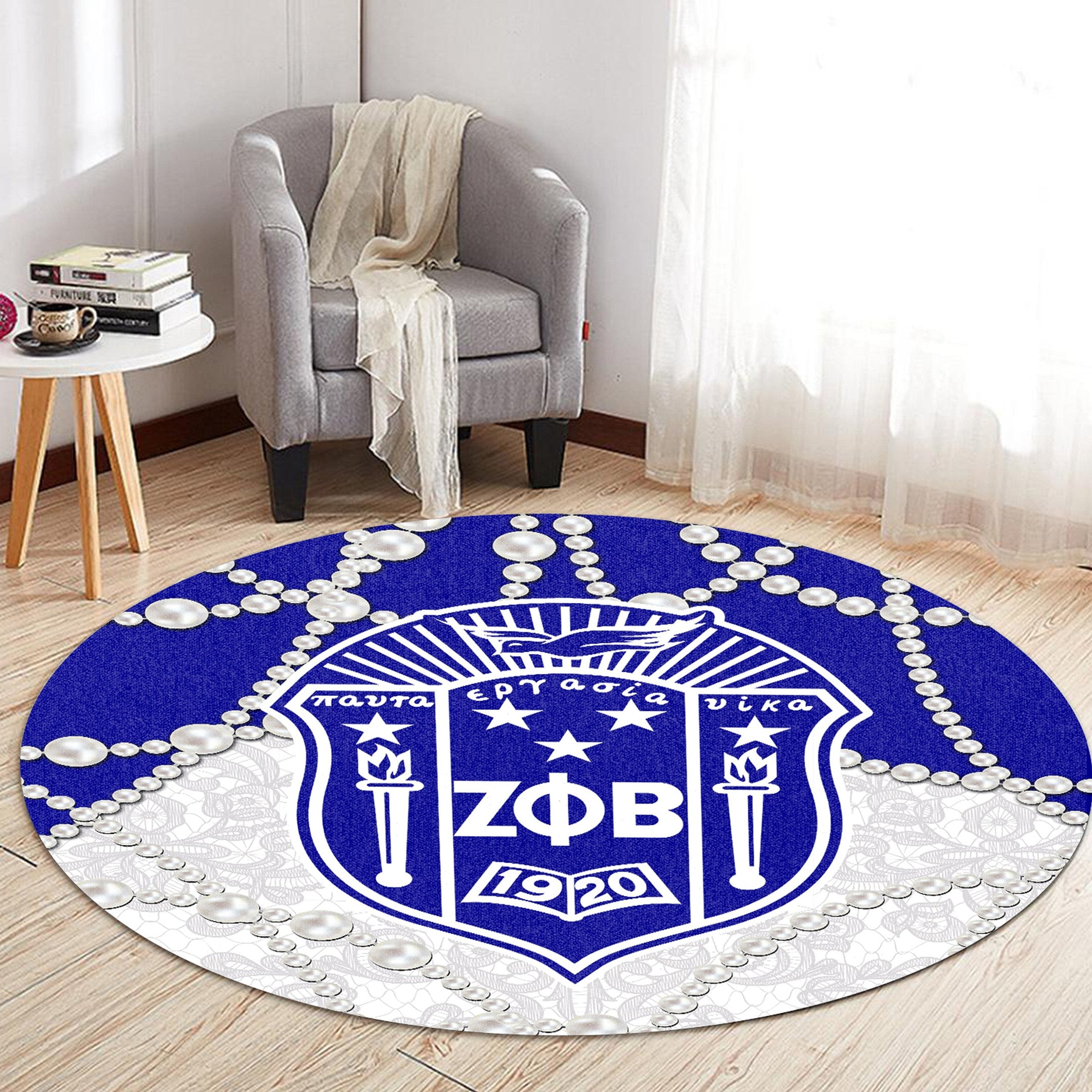 Sorority Carpet - Zeta Phi Beta Home Round Carpet Roy Style