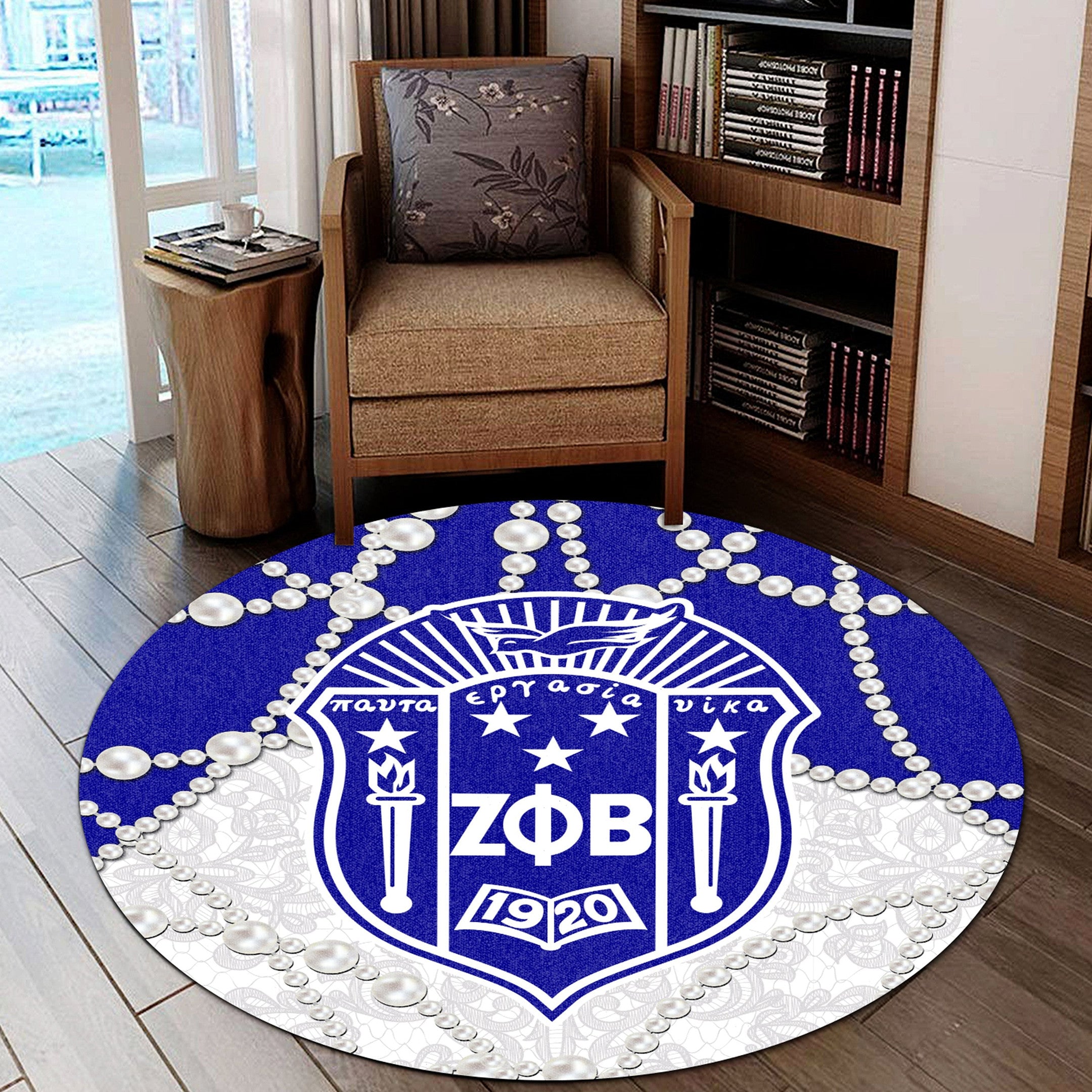 Sorority Carpet - Zeta Phi Beta Home Round Carpet Roy Style