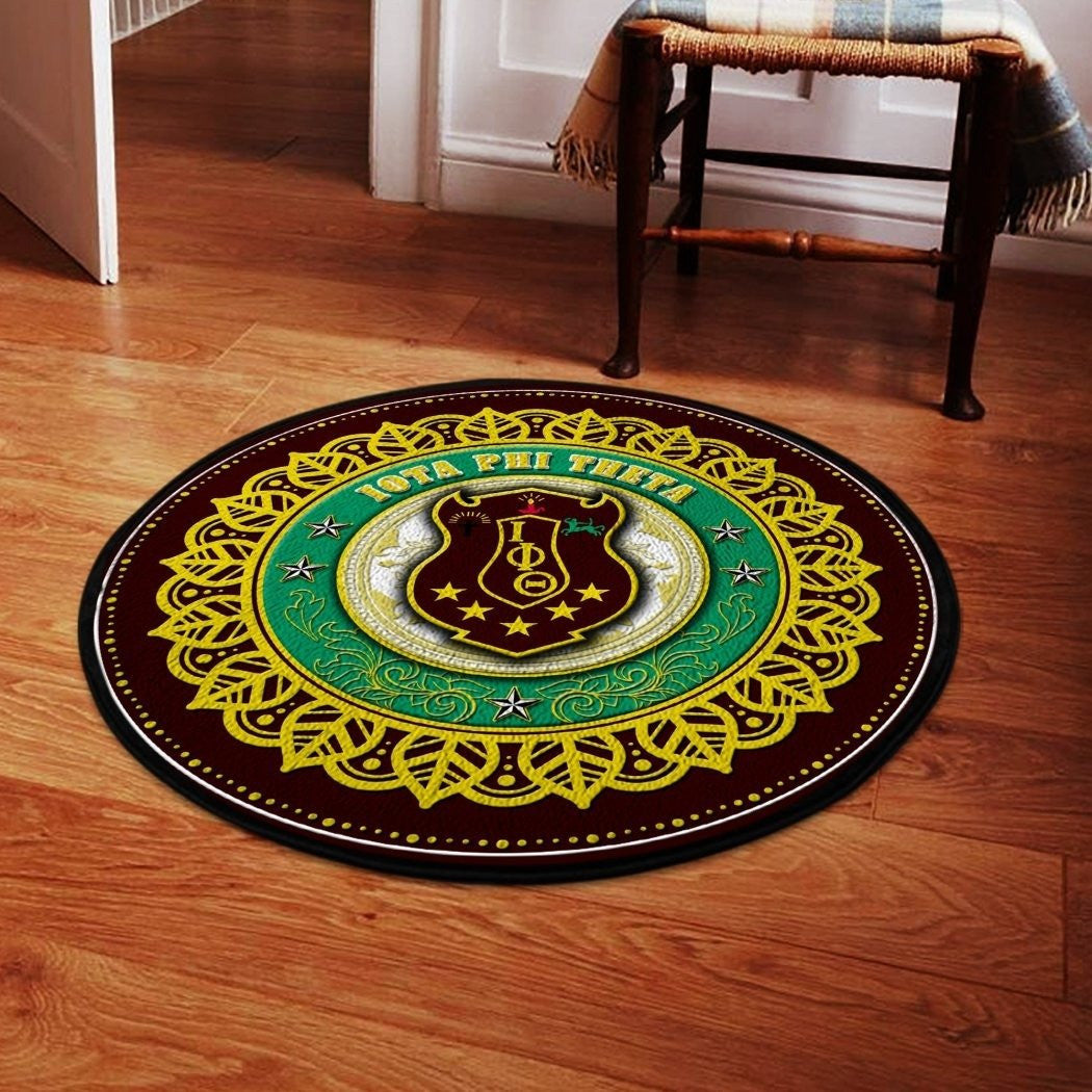 Fraternity Carpet - Floral Iota Phi Theta Round Carpet
