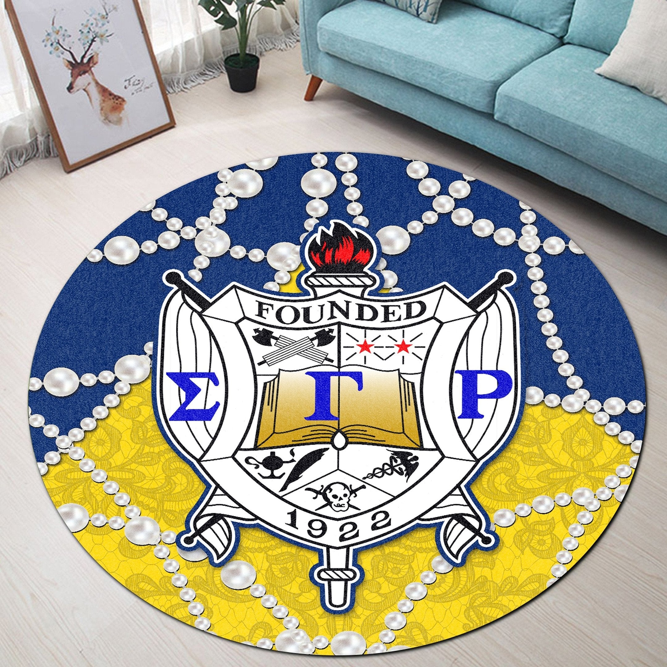Sorority Carpet - Sigma Gamma Rho Home Round Carpet Roy Style