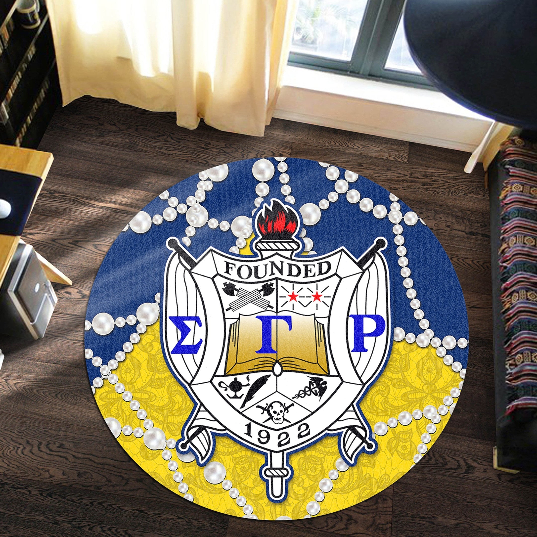Sorority Carpet - Sigma Gamma Rho Home Round Carpet Roy Style