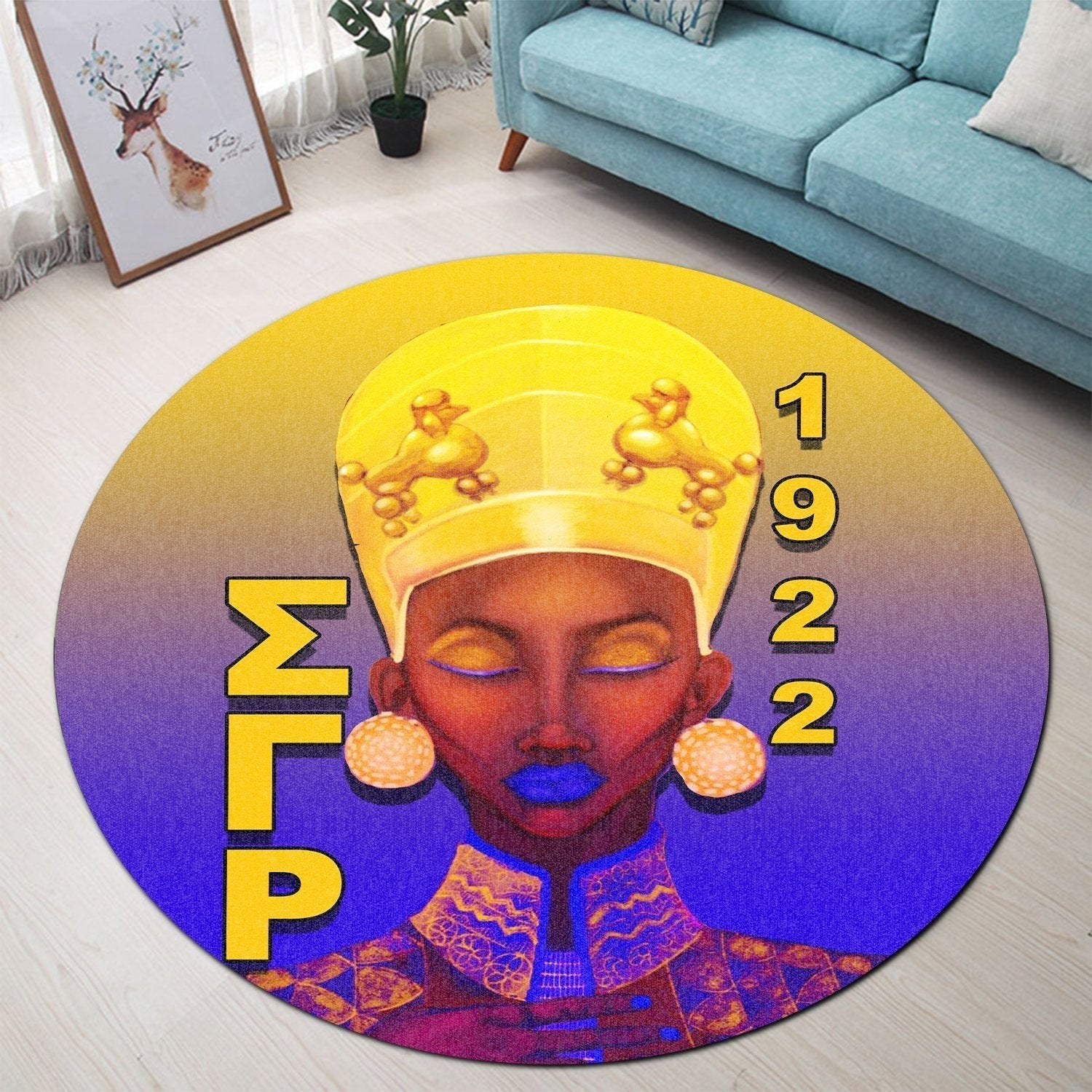 Sorority Carpet - Sigma Gamma Rho Round Carpet Queen Rho