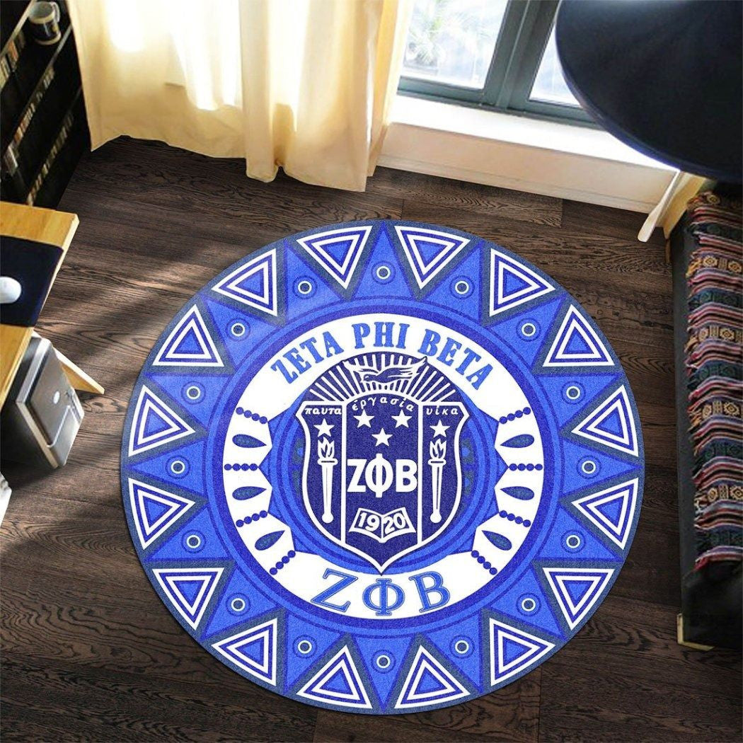 Sorority Carpet - Royal Zeta Phi Beta Ver3 Round Carpet