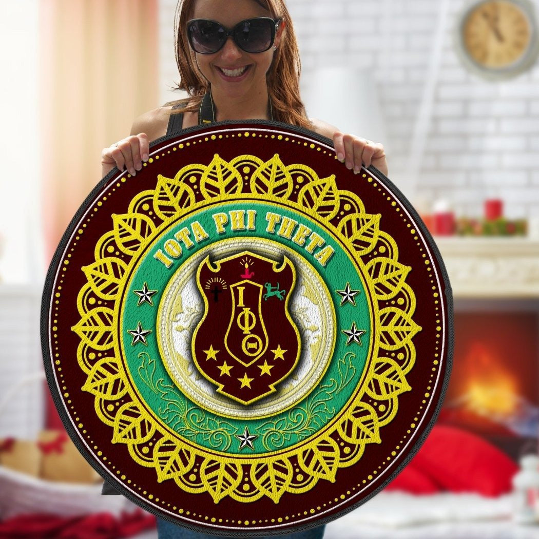 Fraternity Carpet - Floral Iota Phi Theta Round Carpet