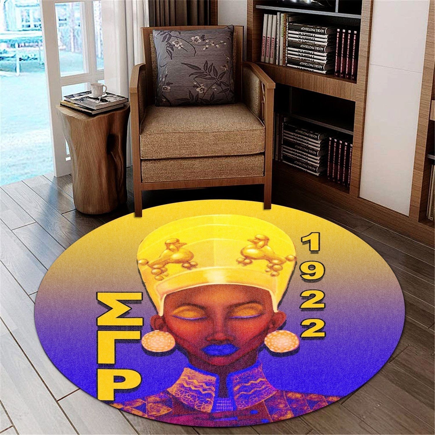Sorority Carpet - Sigma Gamma Rho Round Carpet Queen Rho