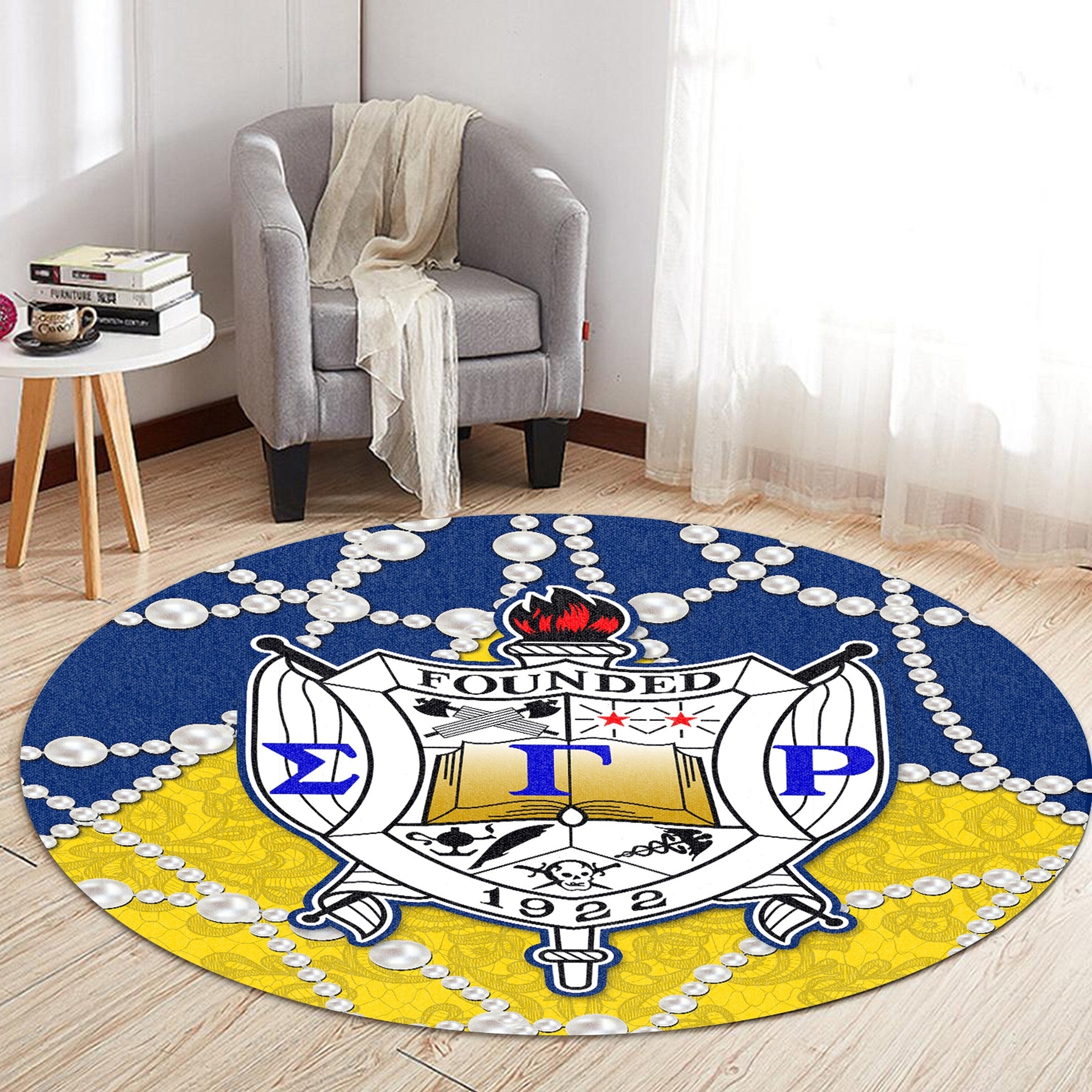 Sorority Carpet - Sigma Gamma Rho Home Round Carpet Roy Style