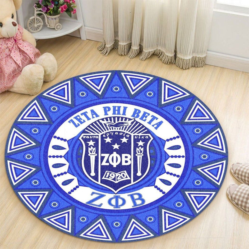 Sorority Carpet - Royal Zeta Phi Beta Ver3 Round Carpet