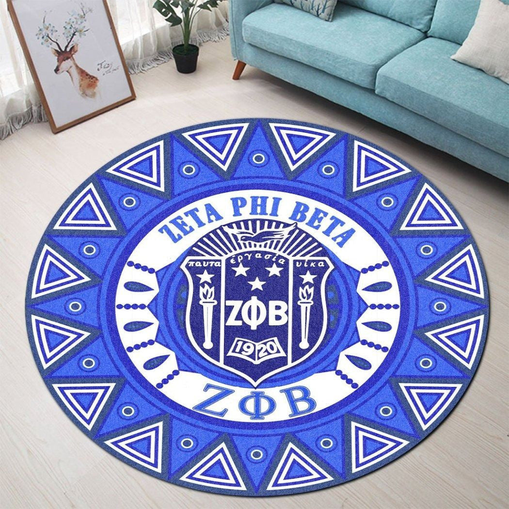 Sorority Carpet - Royal Zeta Phi Beta Ver3 Round Carpet