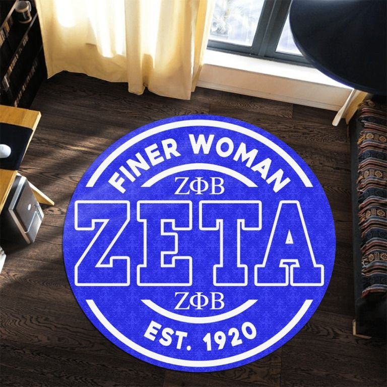 Sorority Carpet - Finer Woman Zeta Phi Beta 1920 Round Carpet