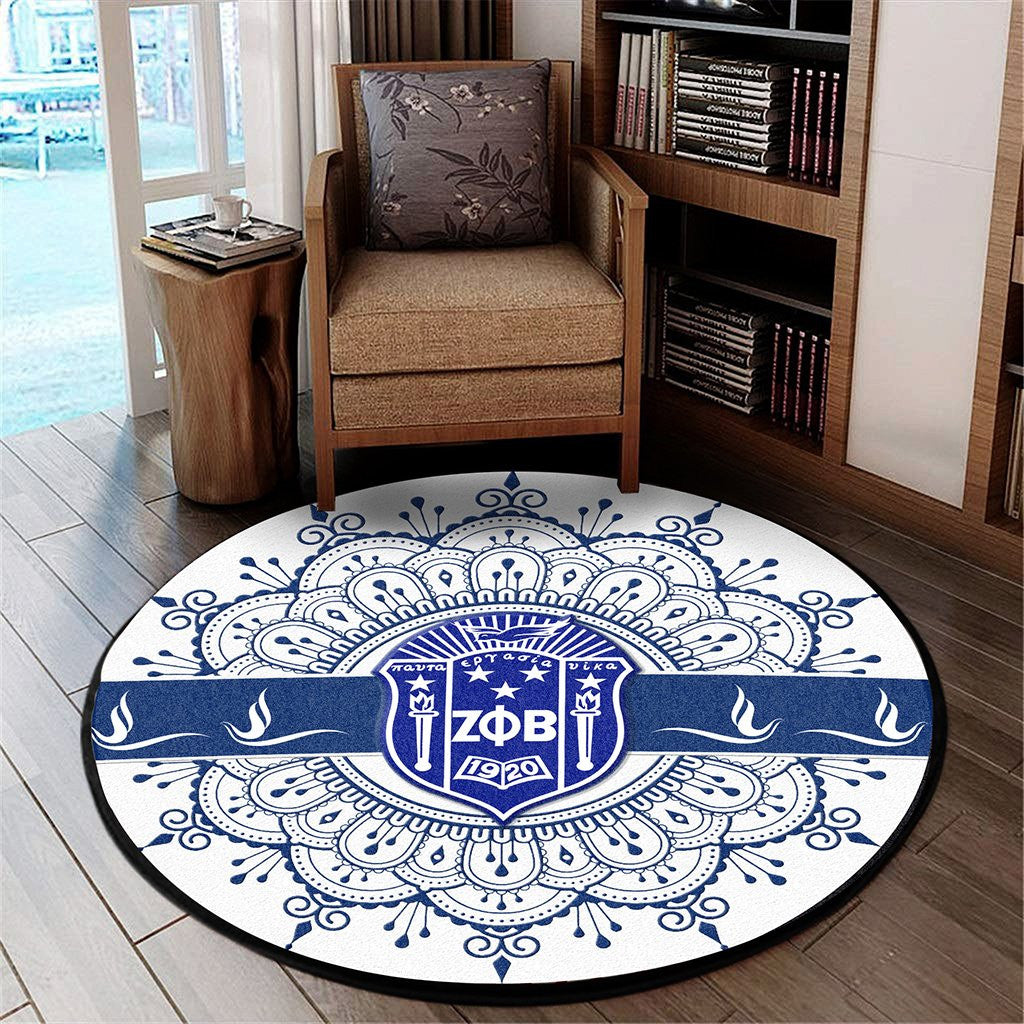 Sorority Carpet - Zeta Phi Beta Home Round Carpet