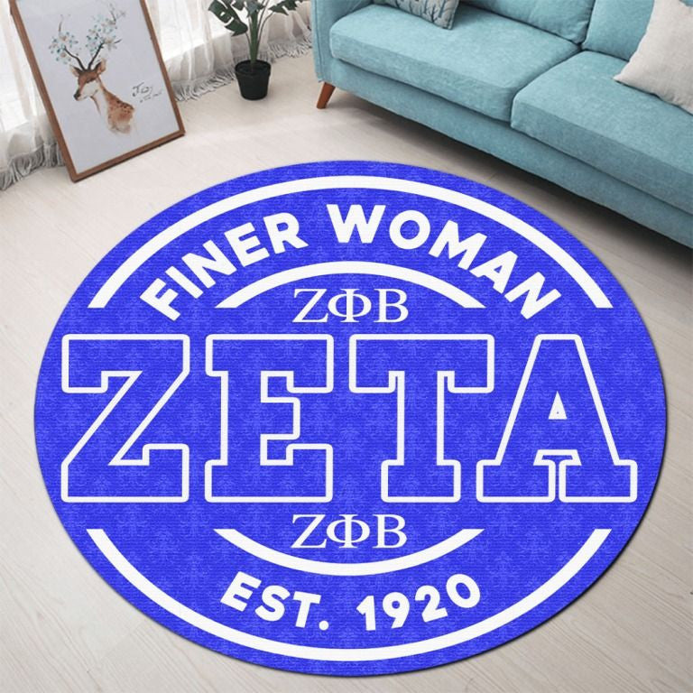 Sorority Carpet - Finer Woman Zeta Phi Beta 1920 Round Carpet