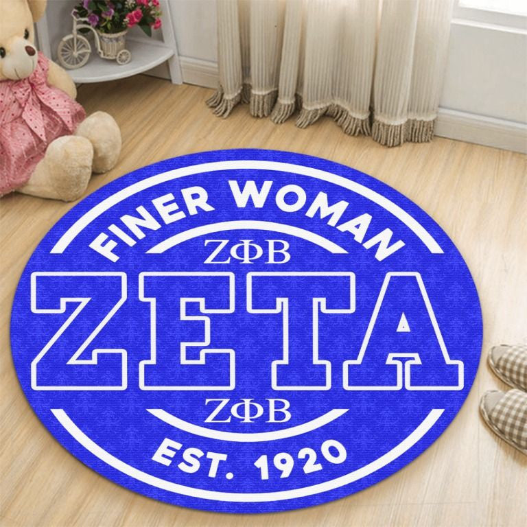 Sorority Carpet - Finer Woman Zeta Phi Beta 1920 Round Carpet