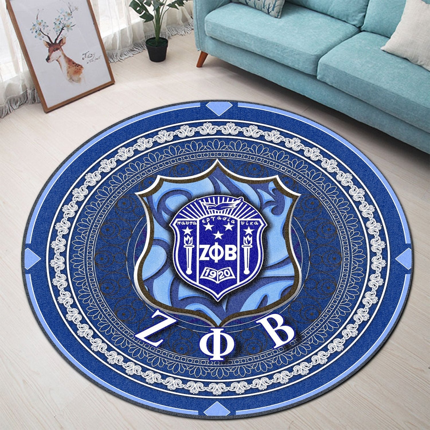 Sorority Carpet - Zeta Phi Beta Sorority 1920 Round Carpet