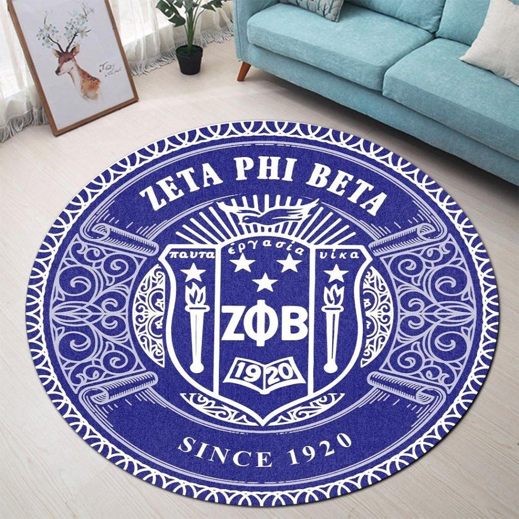 Sorority Carpet - Royal Zeta Phi Beta Round Carpet
