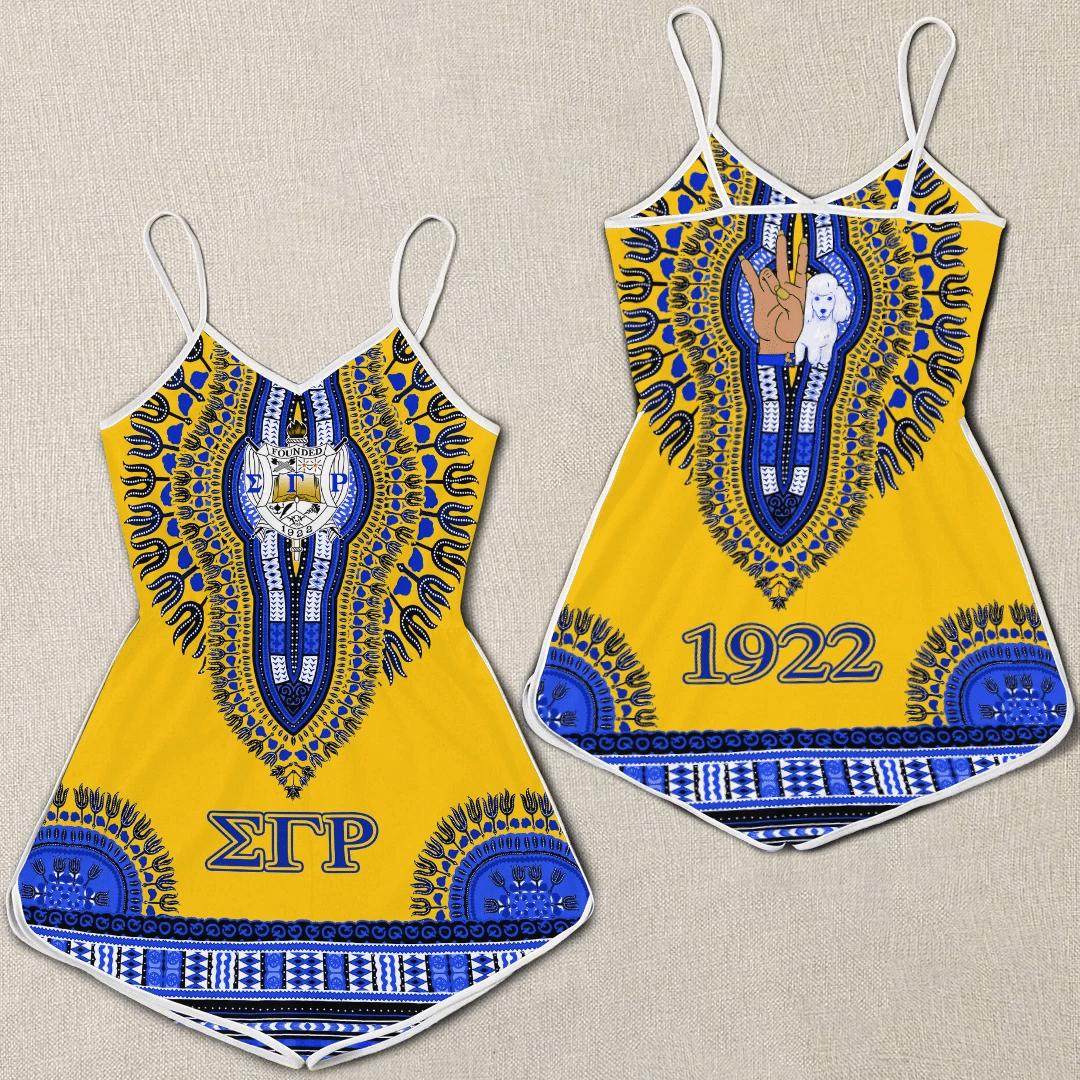 Sorority Romper - Sigma Gamma Rho Dashiki Ver2 Women Rompers