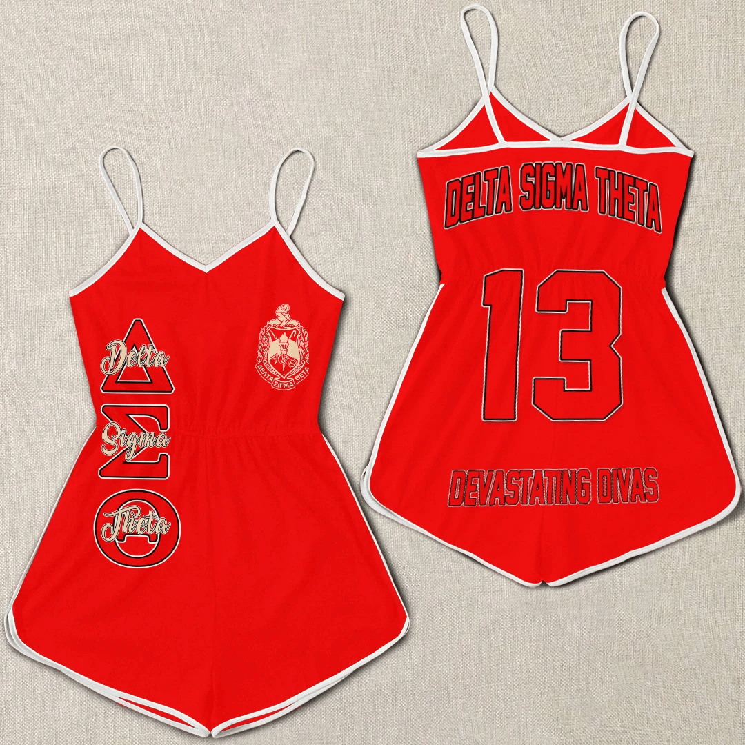 Sorority Romper - Delta Sigma Theta Red Women Rompers